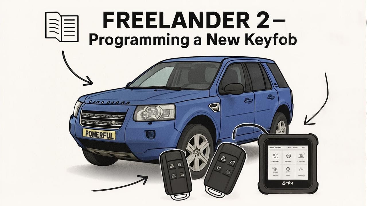 Программирование нового ключа/брелока дистанционного управления на Land Rover Freelander 2 LR2 с ...