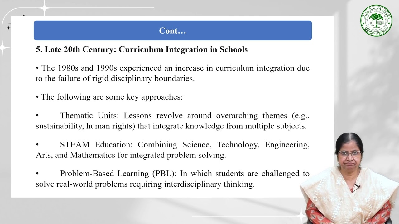 Historical Evolution of Integrated Curriculum & Philosophical underpinnings of Integrated Curriculum