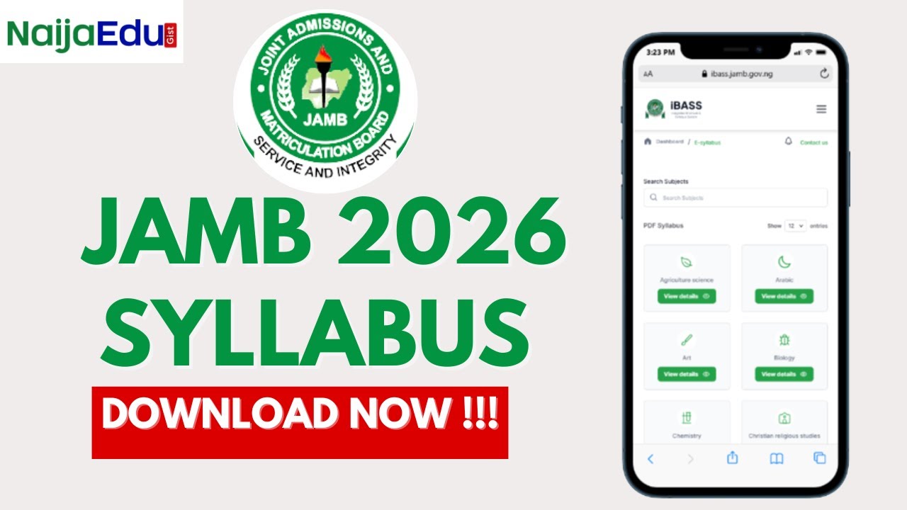 Программа экзамена JAMB по всем предметам на 2026 год | Брошюра JAMB | Программа экзамена JAMB на...