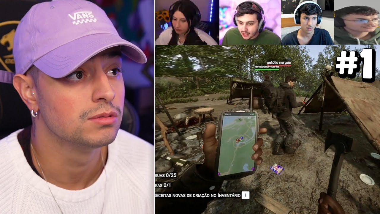 Coringa, Yayah, Caiox, Gabepeixe e renatinho jogando Sons of the Forest ep 1