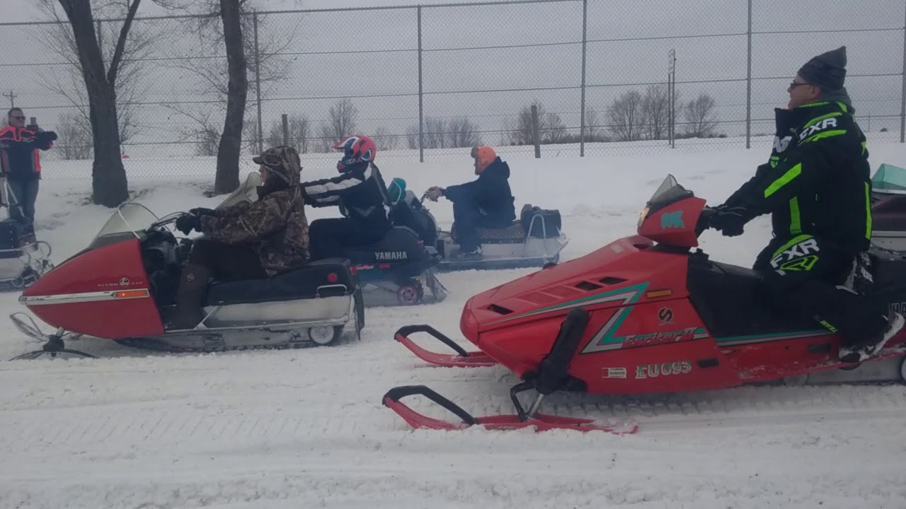 The Midwestern Ride-In Vintage snowmobile show trail ride