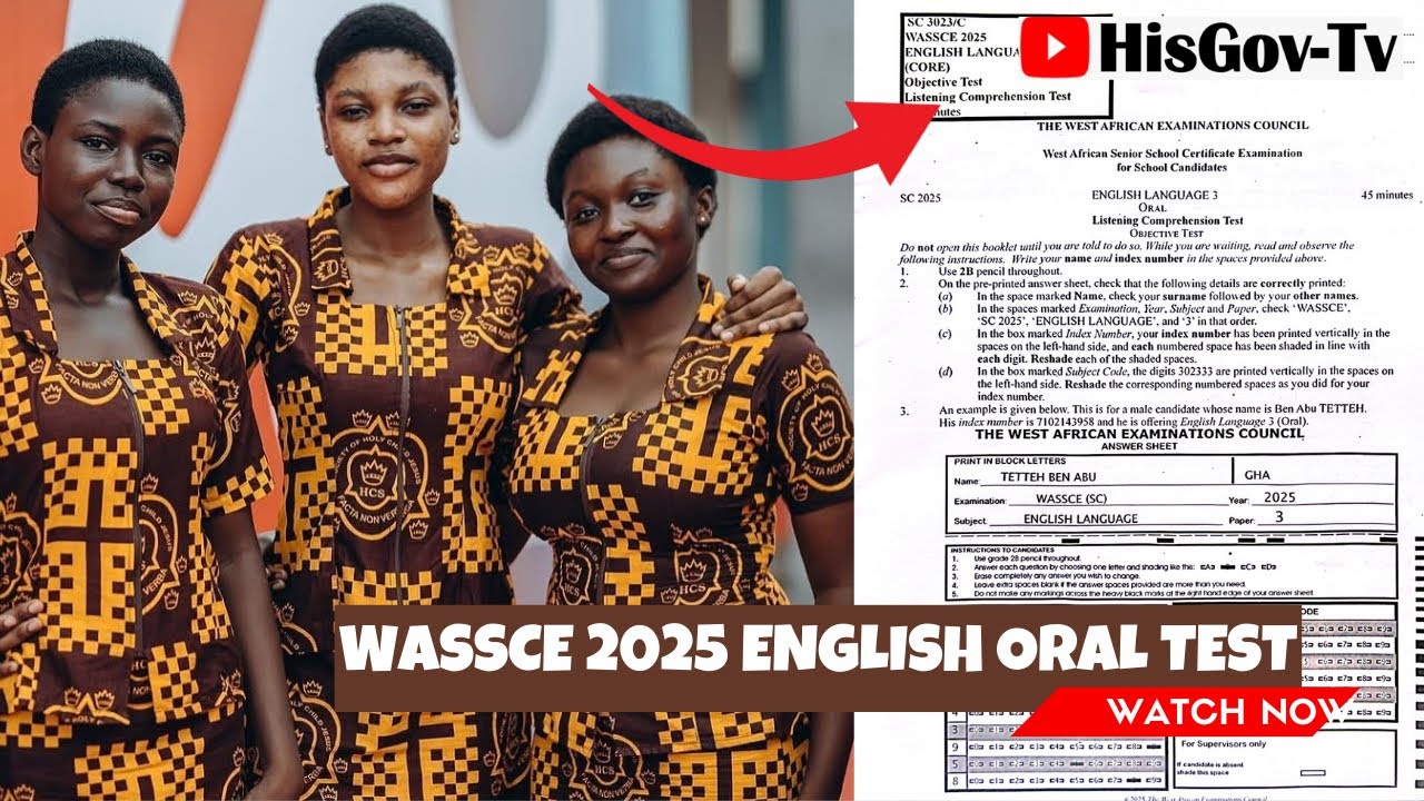 WASSCE 2025 English Oral Test Solved With Answers