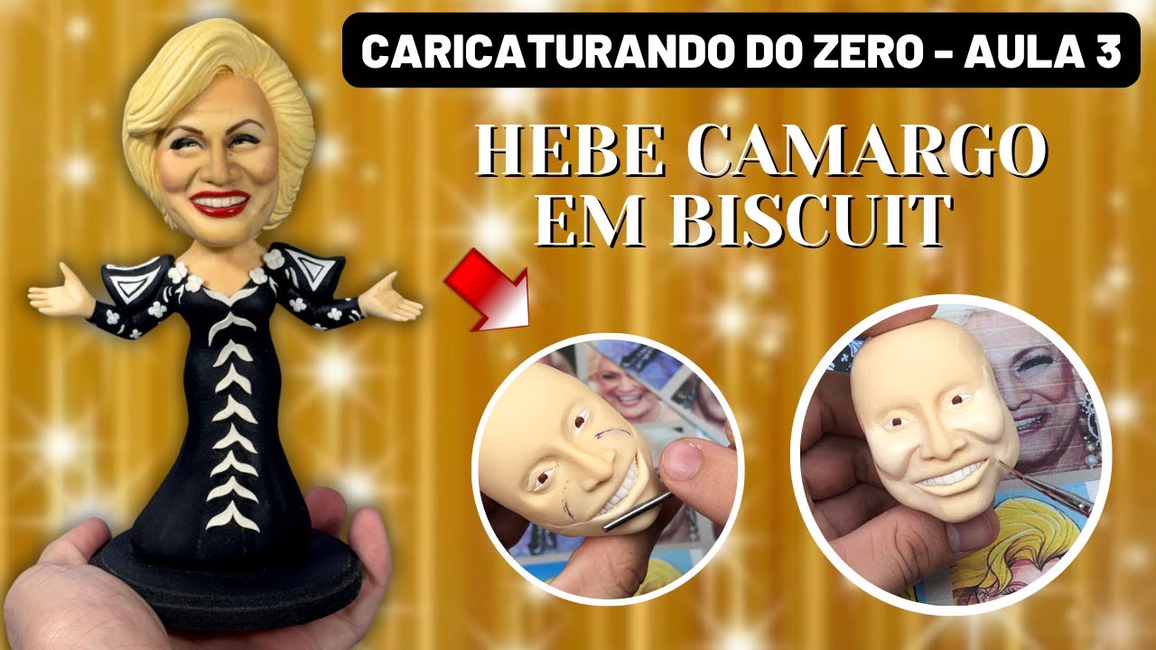 Aula 3- Caricatura Hebe Camargo em Biscuit ( Caricaturando do zero)