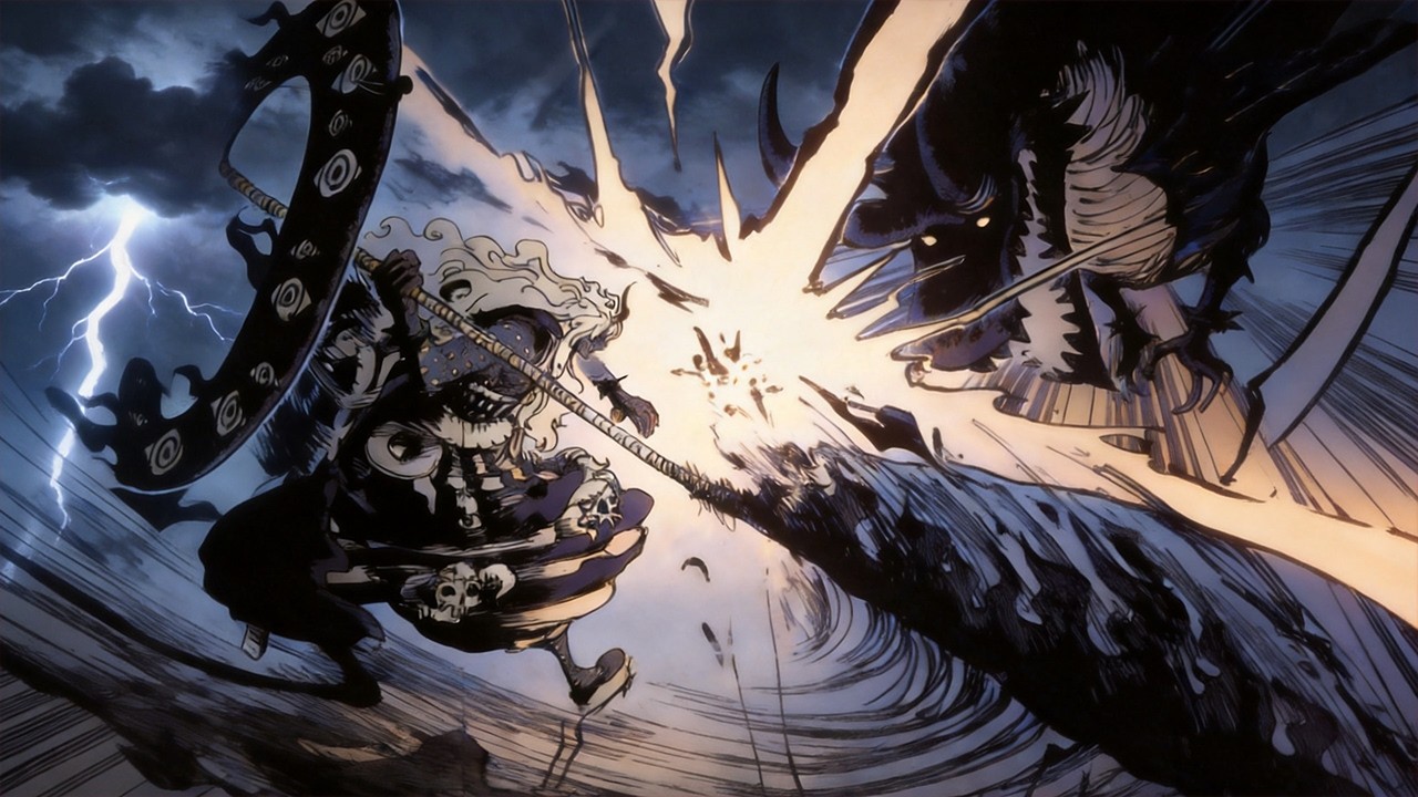 Imu vs Loki and flashback of Brook and Gunko - Animation One Piece 1183