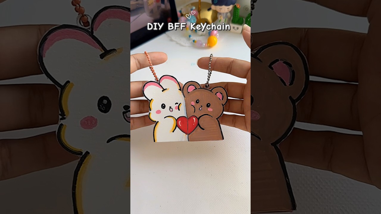 DIY BFF keychain 💖✨#shorts #art #diy #muktaartandcraft #youtubeshorts