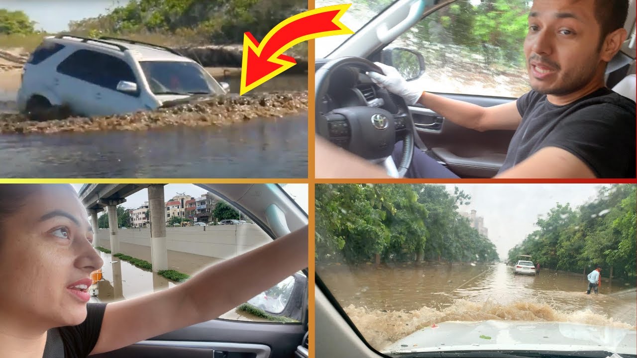 Flood Vs Fortuner...Car Stuck in Rain | Prateek Rathee