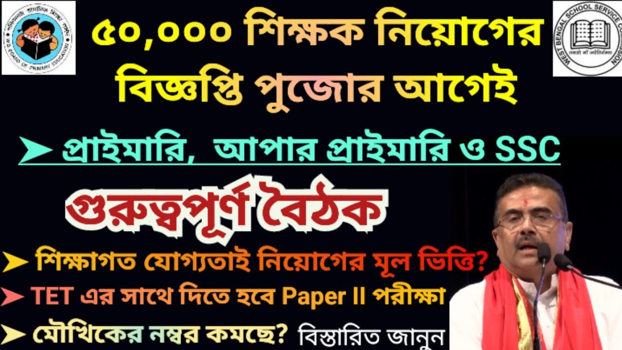 50,000 Teacher Recruitment: Important Meeting | Teacher Recruitment | TET pass all latest news | ...