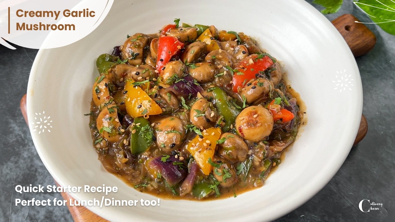 This is my secret pepper garlic mushroom recipe. It's so addictive! Veg Starter Recipe | Easy Dinner