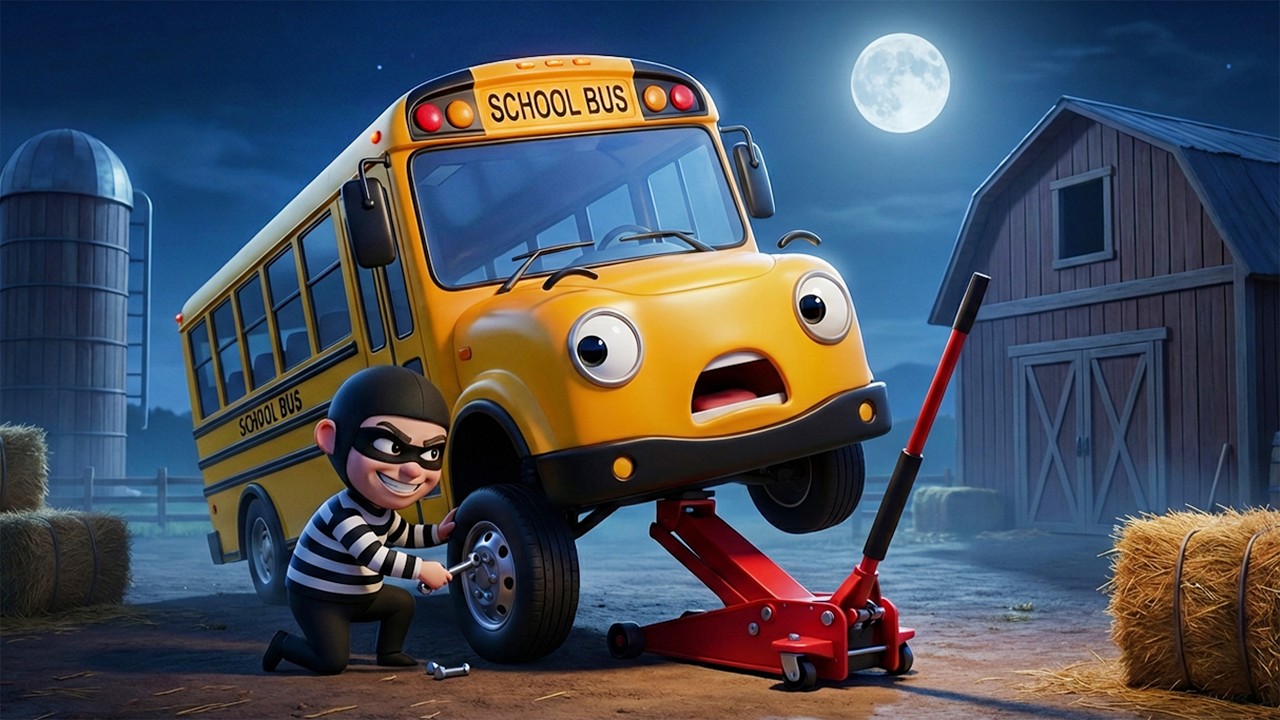 A Sneaky Thief at Old MacDonald’s Farm 😱 | Steals a Wheel from the Bus | Kids Songs