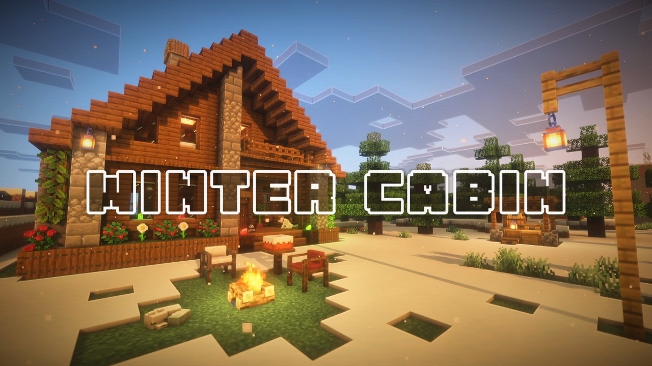 Snowy Minecraft Day by the Fire ❄️ — Cozy Winter Nature Ambience (3 Hours, No Music)