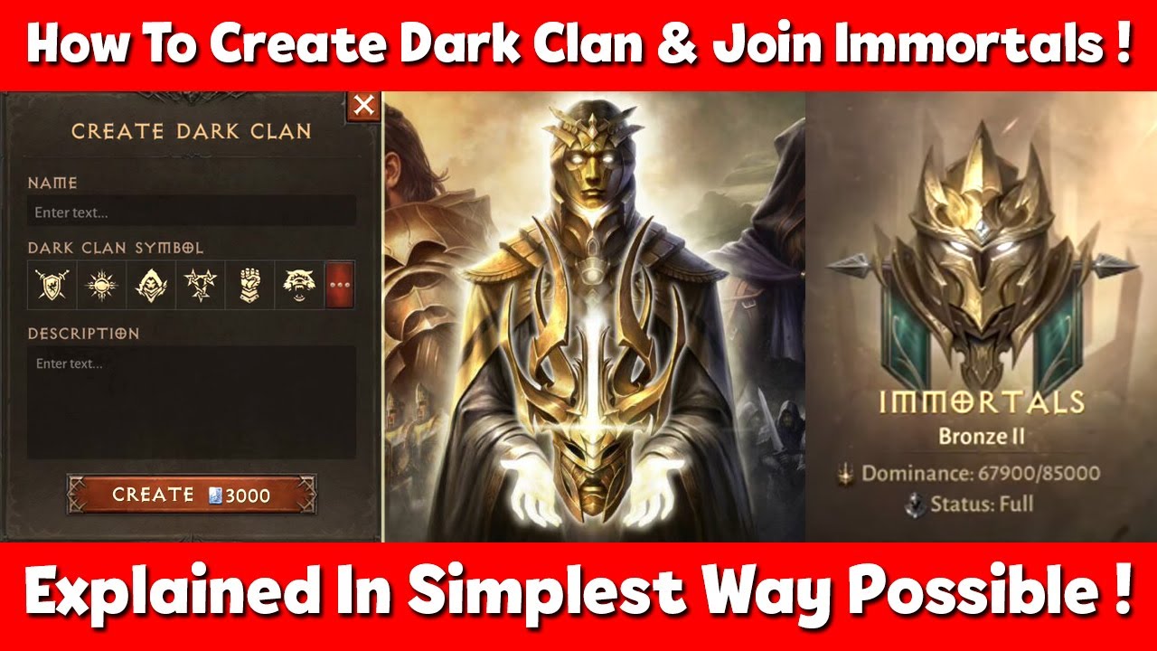 How To Create Dark Clan & Become Immortal In Diablo Immortal!