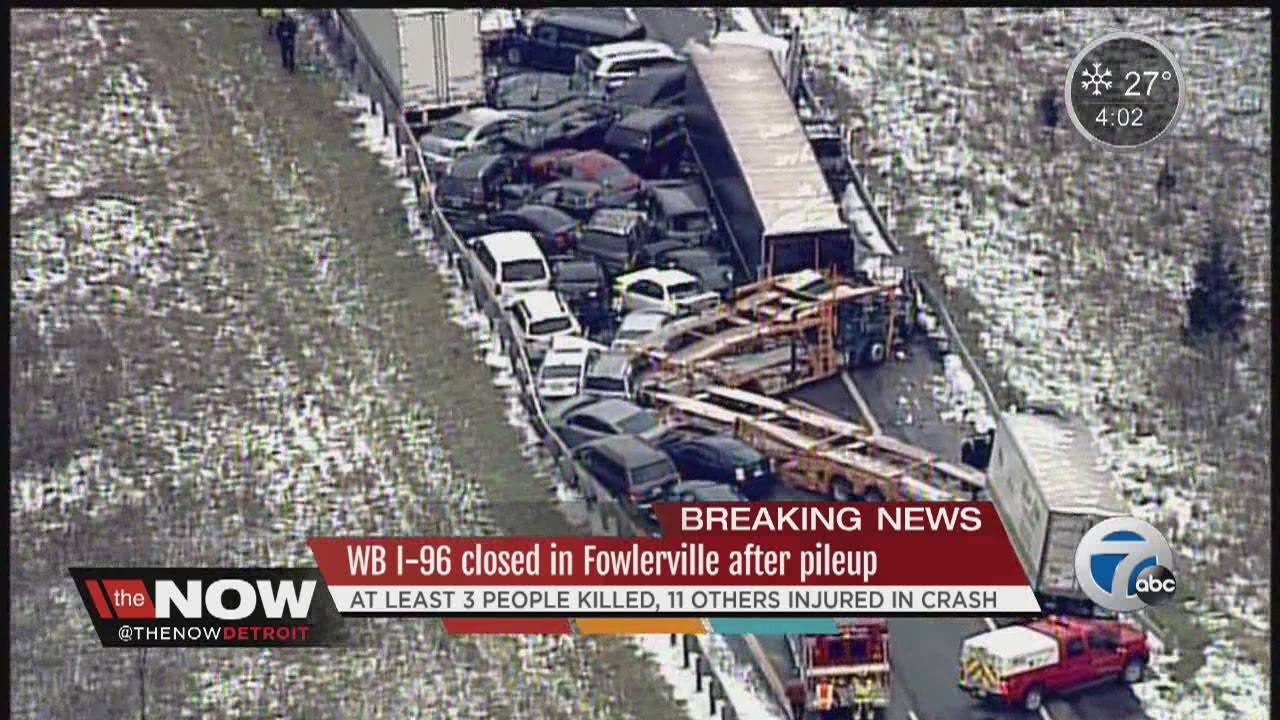 Deadly pileup on I-96 involving more than 40 vehicles