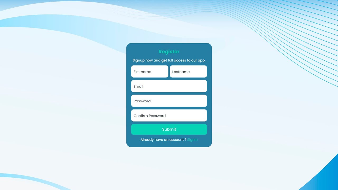 How To Create Registration Form Using HTML & CSS