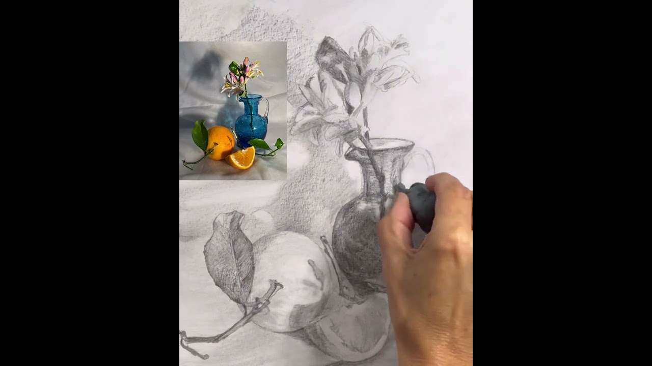 Graphite Tonal Still Life Drawing
