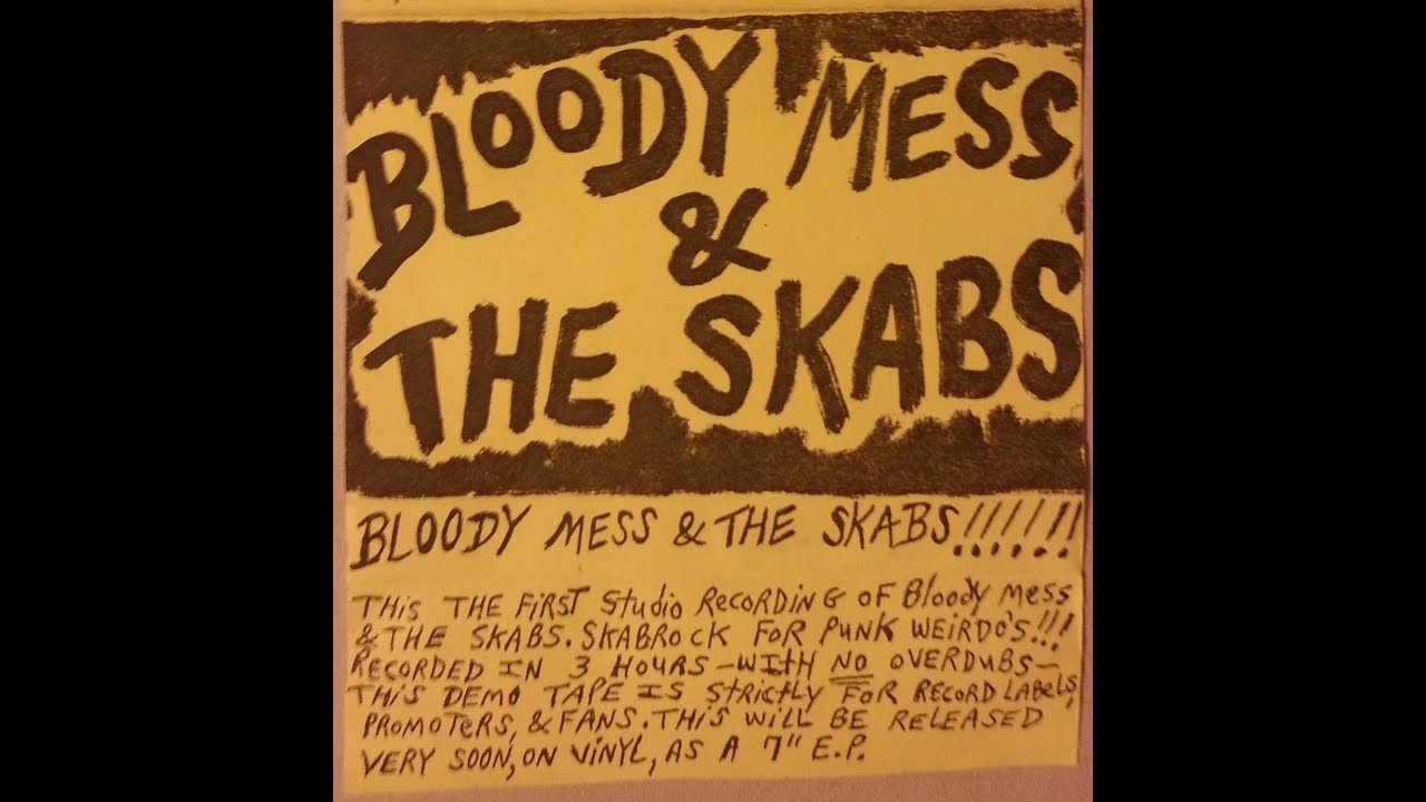 BLOODY MESS and the SKABS self titled cassette tape 1989