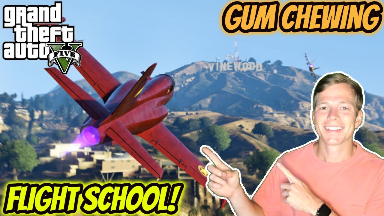 ASMR Gaming: GTA V | Let's go to flight school! - Gum Chewing & Whispering