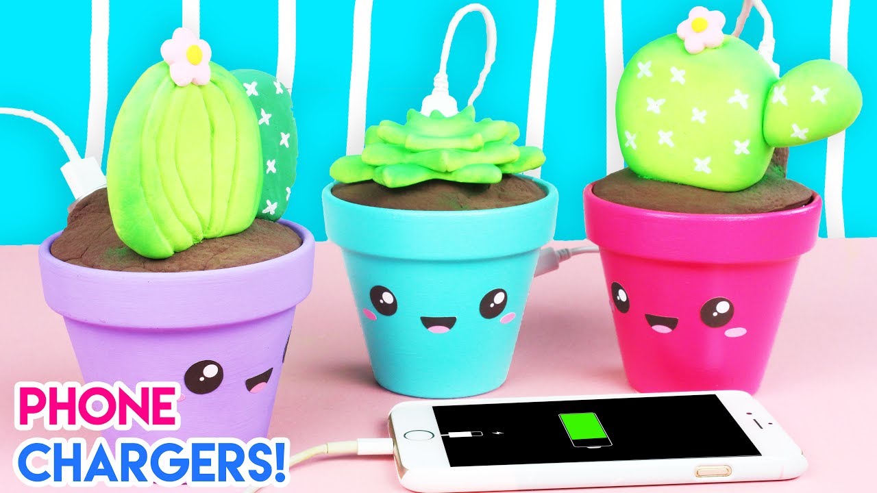 How to Make DIY Kawaii Succulent Phone Chargers!