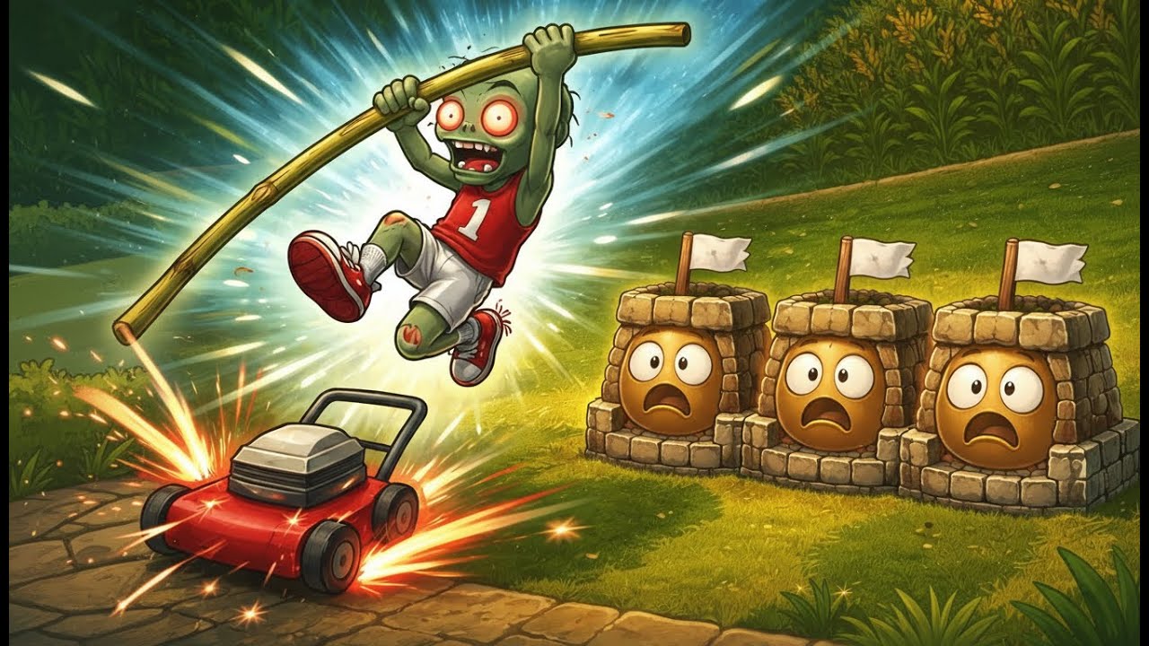 14:32 Zombie Nhảy Sào Qua Máy Cắt Cỏ 😱 3 Pháo Đài Óc Chó Có Trụ Nổi? | PVZ RH Fusion