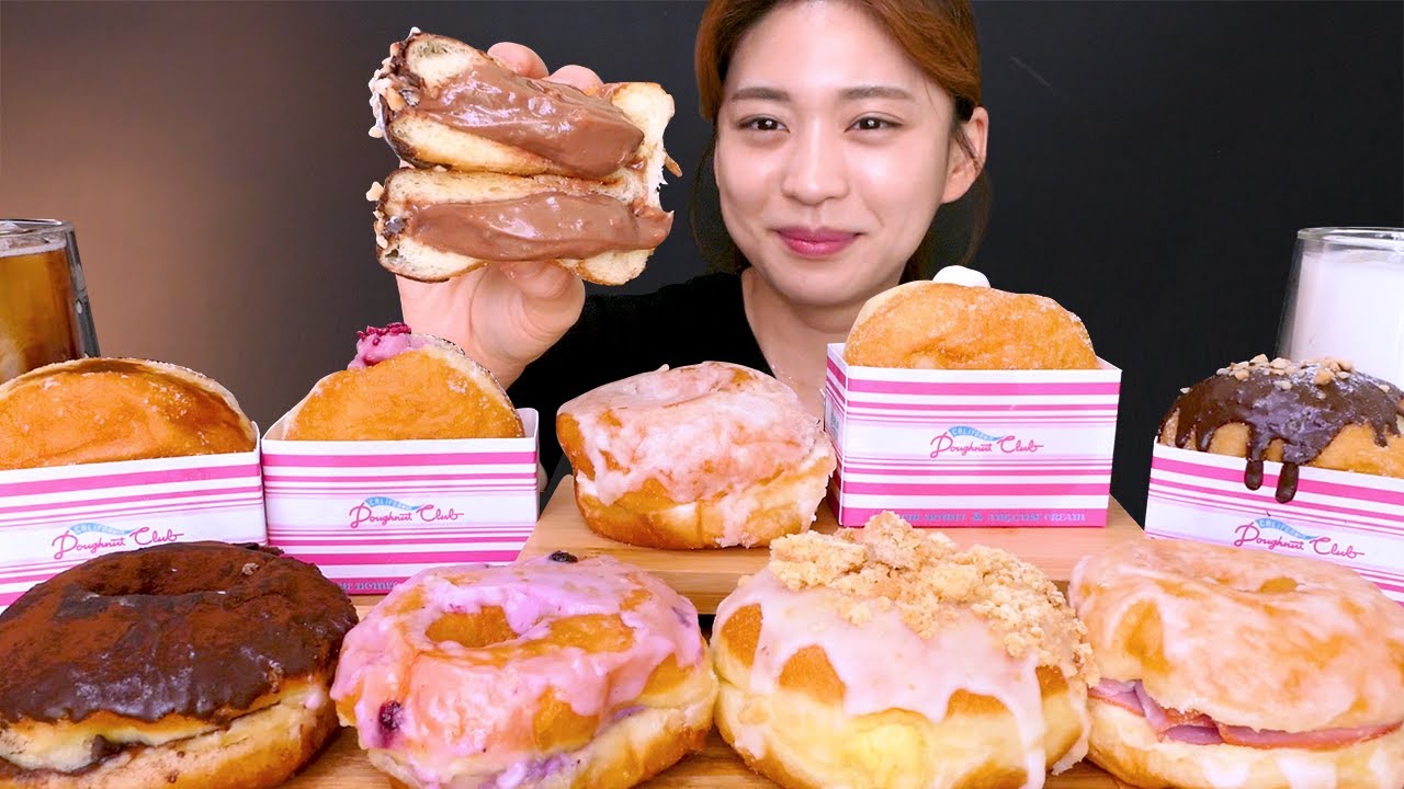 🍩Cream Donut😍힙한 도넛 맛집✨캘리포니아 도넛 클럽 종류별 먹방❤[Milk, Chocolat, Lemon Dill, Hazelnut, Strawberry] Mukbang