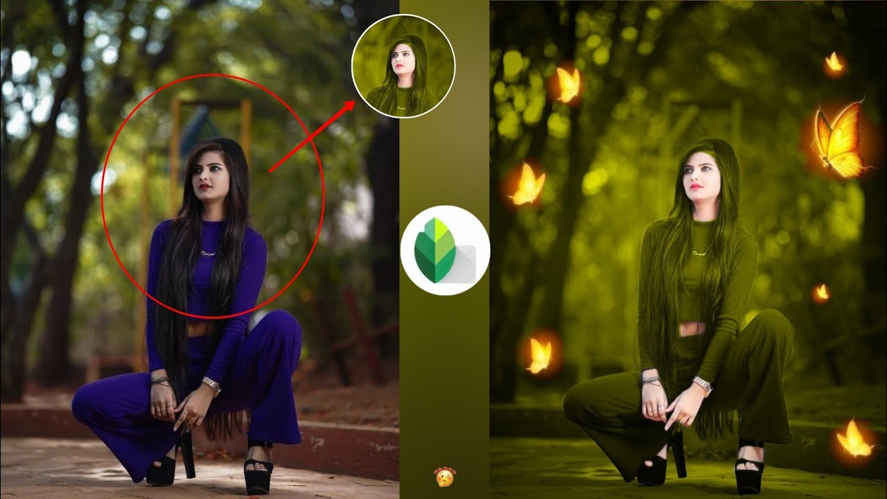 Snapseed Butterfly Concept photo Editing | New Yellow Tone Effect Photo Editing| HCN Editing