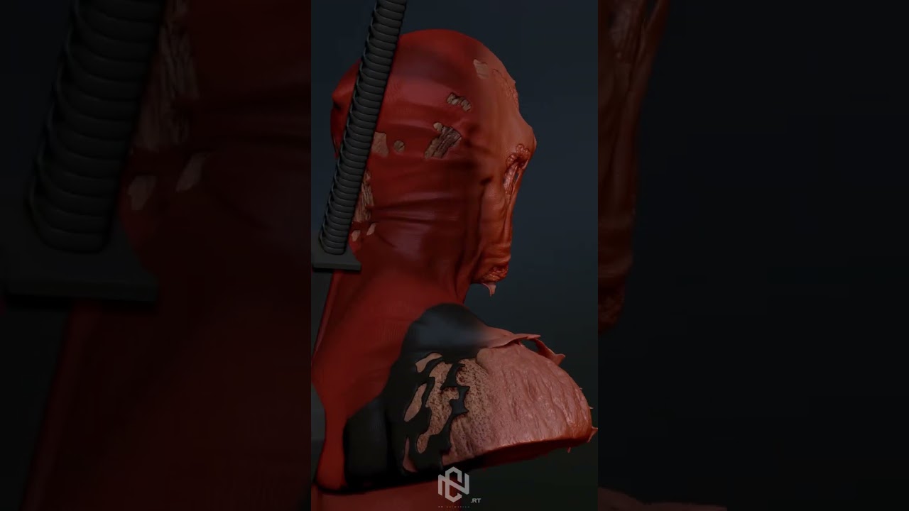 Zbrush Zombie Deadpool #3danimation #blender  #zbrush #zbrushmodel  #halloween #character #ipad