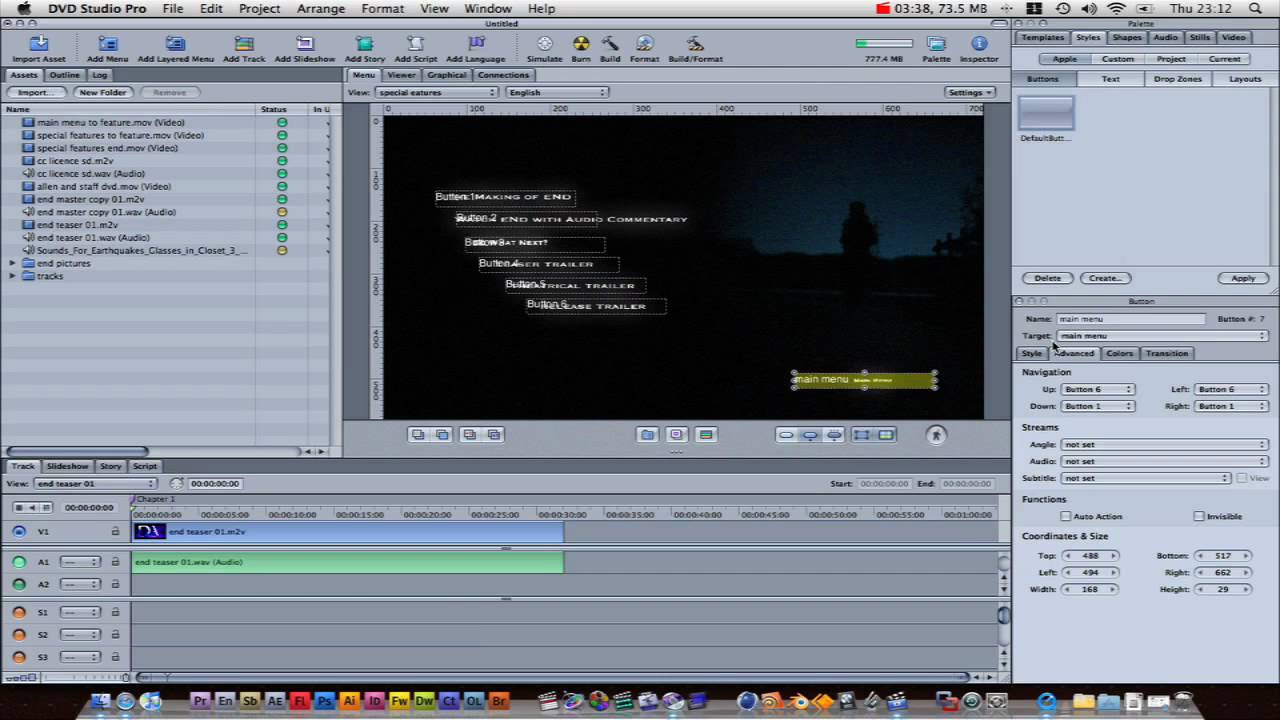 Apple DVD Studio Pro Tutorial part 4: finishing touches, burning and more!