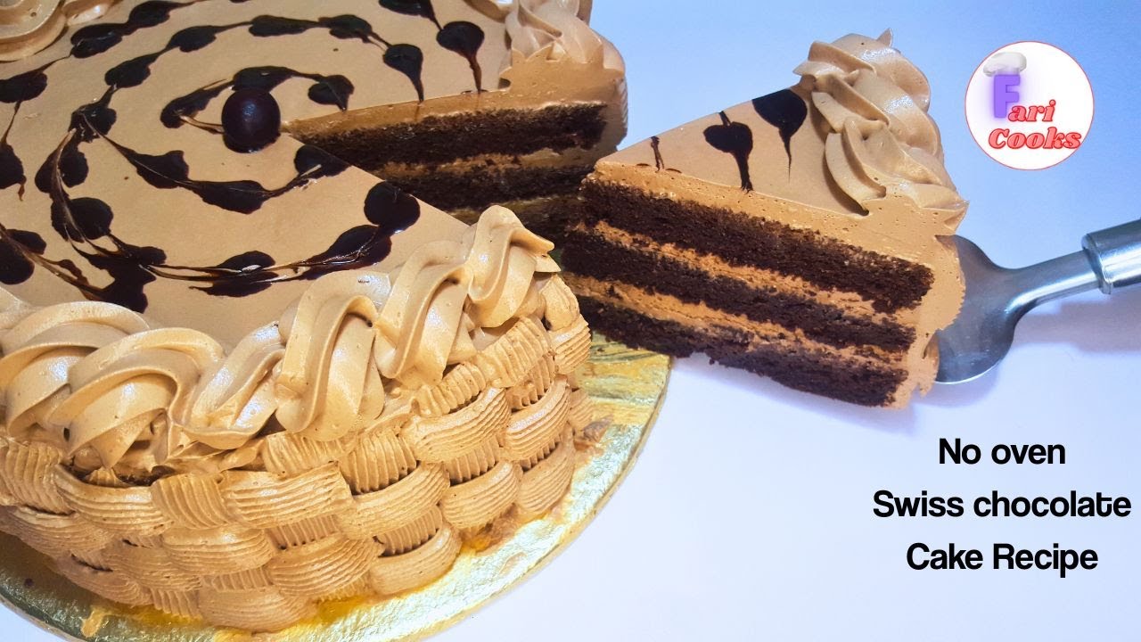No Oven Swiss Chocolate Cake Recipe || Super soft and easy to make chocolate cake || Fari Cooks
