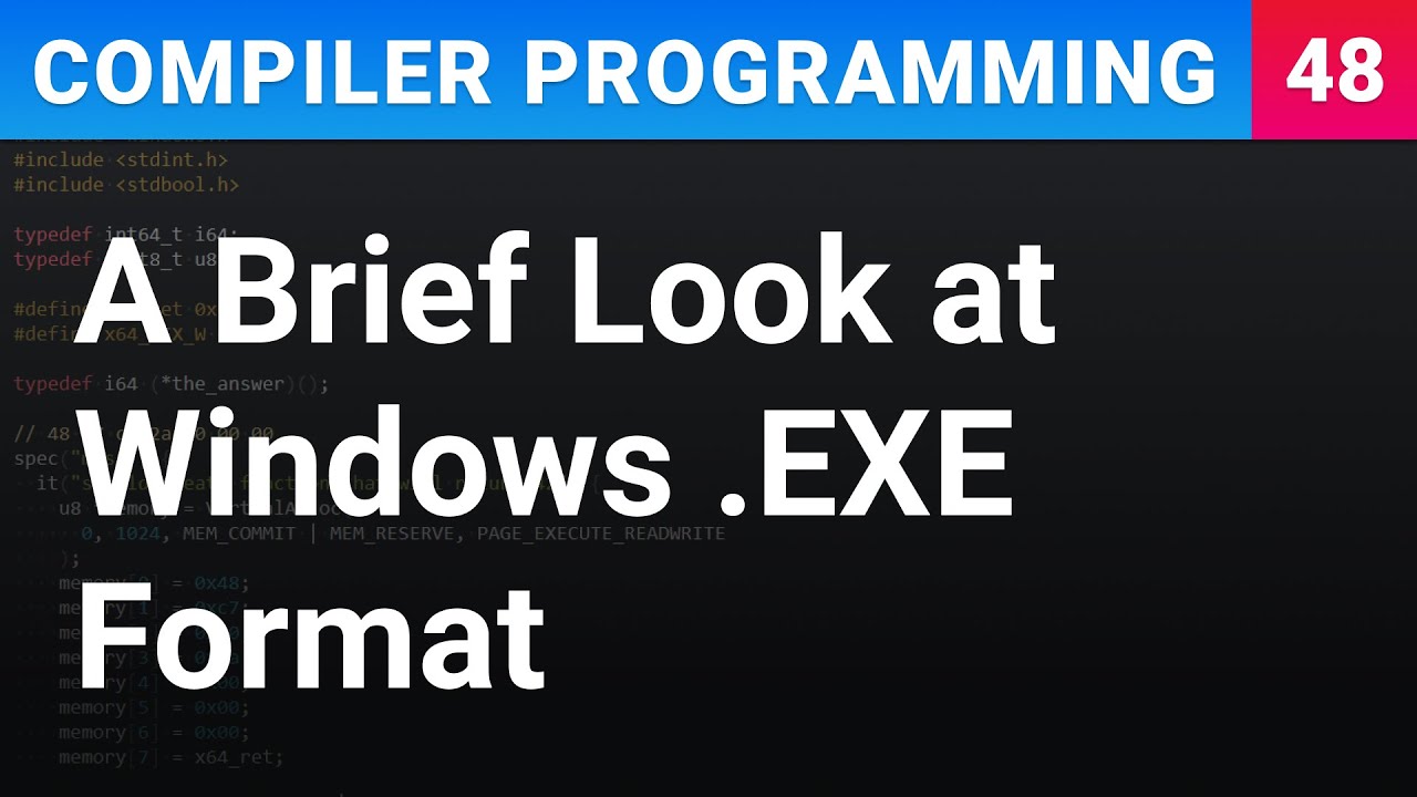 A Brief Look at Windows Executable Format (PE32) - Compiler Programming Ep48