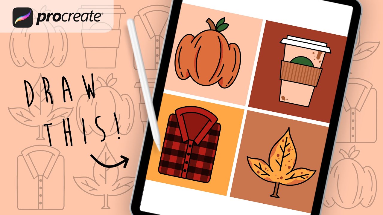 Procreate Step by Step Tutorial - Fall Icons