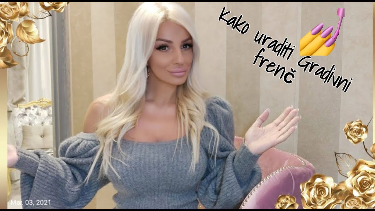 Izlivanje noktiju gel tehnikom - Kako uraditi gradivni frenč. 💅🏻🌺 Eng Subs.