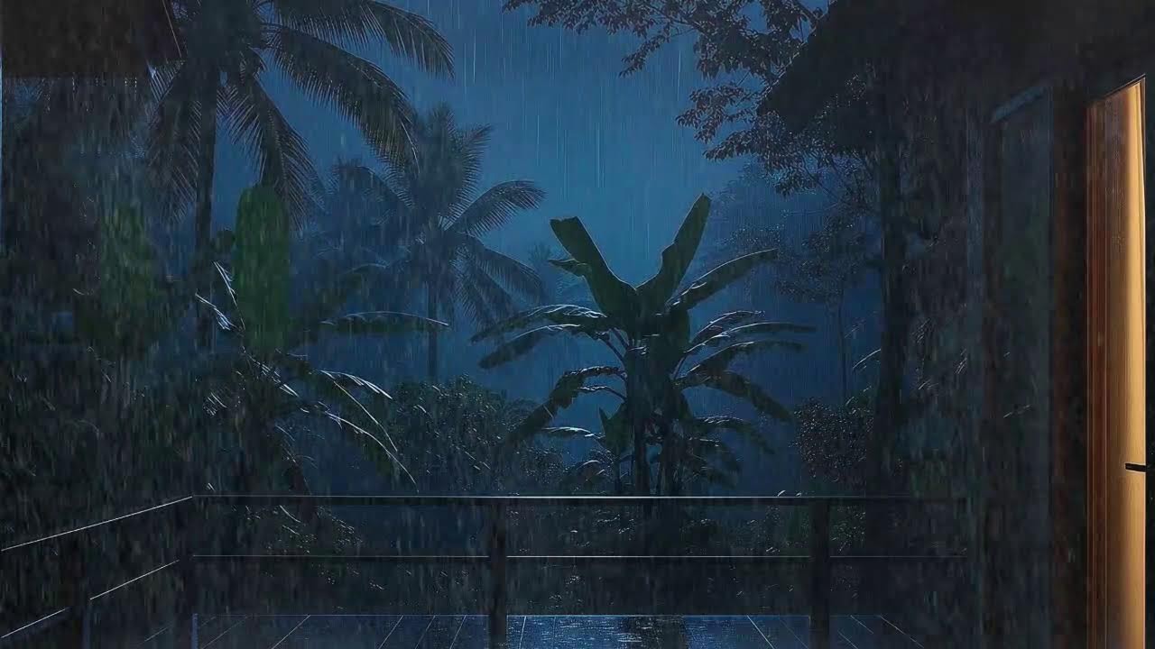 Sleep Faster with Soft Rainfall and Rolling Thunder Murmur at Cozy Cabin 🌧️