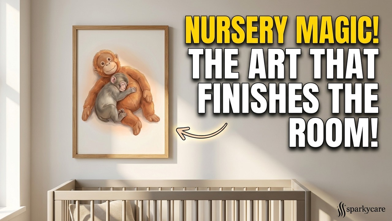 Safe for Kids, Beautiful for Years | Baby Monkey Sleeping Nursery Art Print