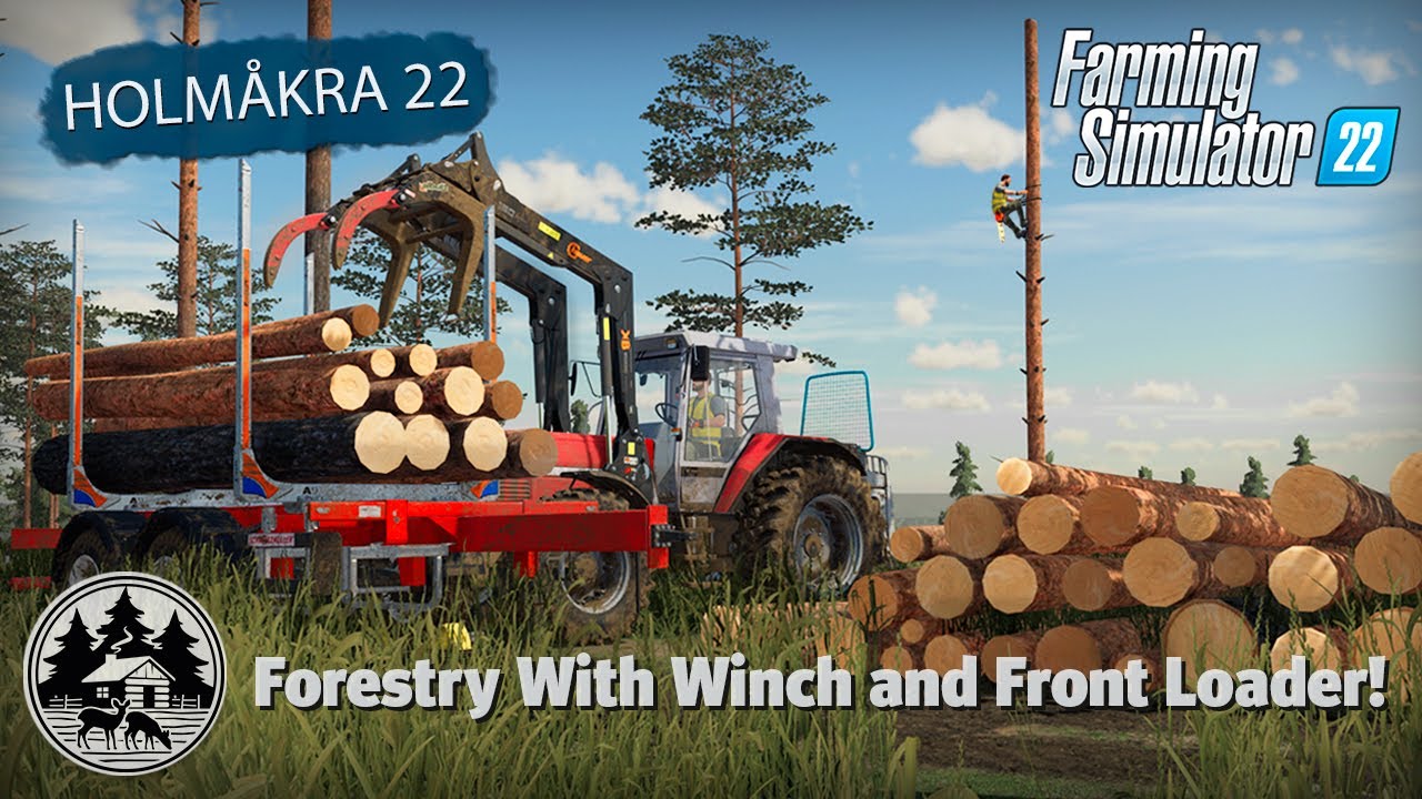 CLIMBING TREES ON A STEEP SLOPE! | FS22 | Forestry | Holmåkra 22 | Timelapse | E28