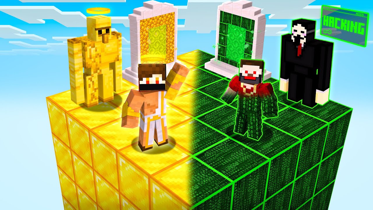 GOD CHUNK VS HACKER CHUNK IN MINECRAFT !!!