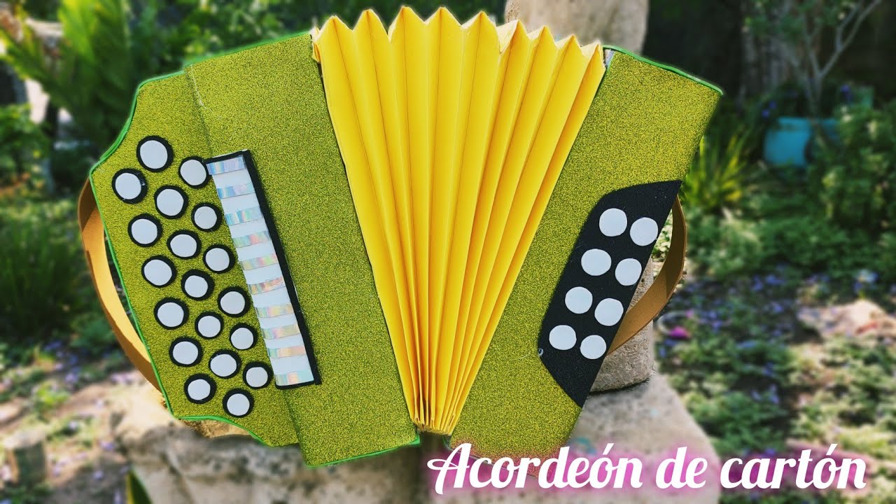 Acordeón hecho de cartón| reciclado ♻️|Acordeon que se siente como si fuera de verdad