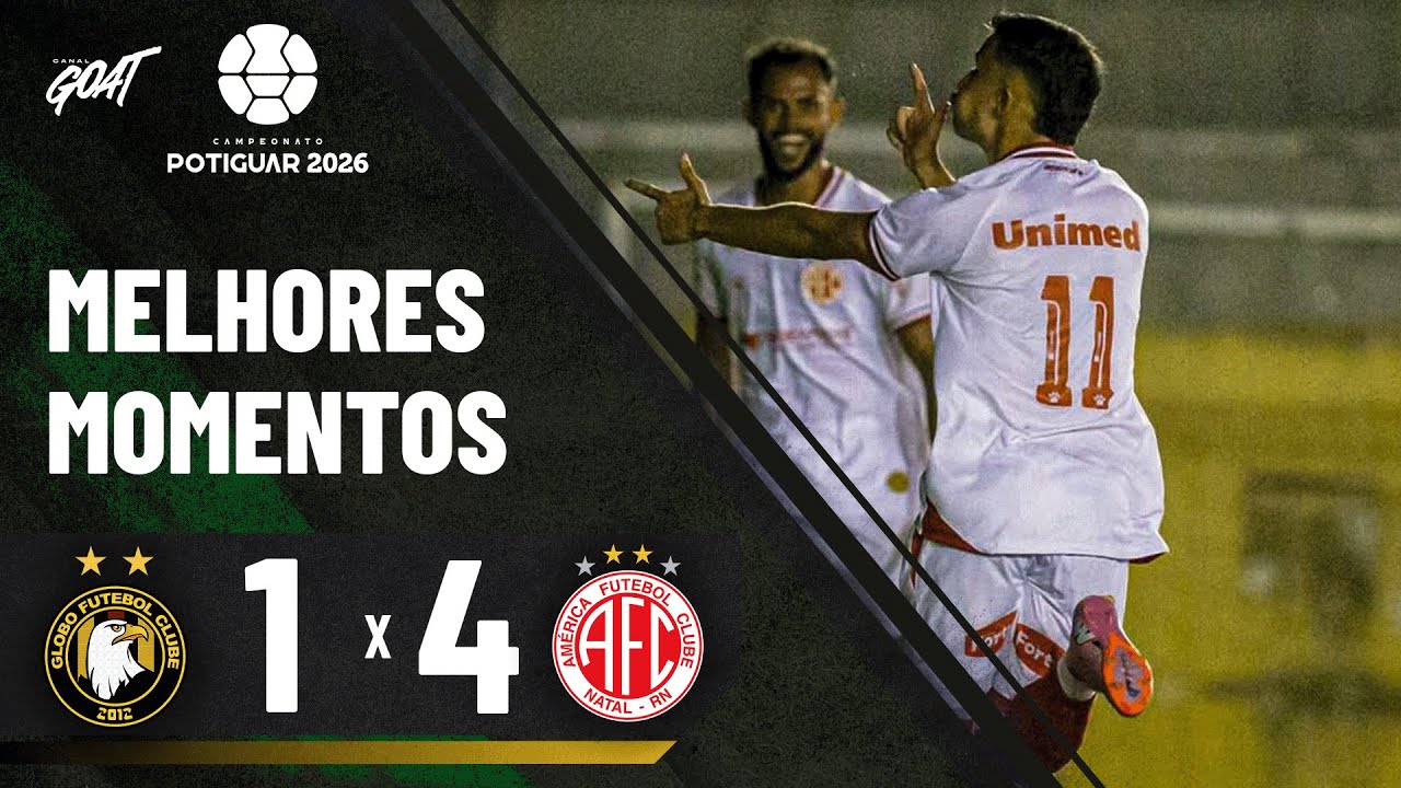 COM GOL DE BICICLETA, AMÉRICA-RN GOLEIA O GLOBO NO CAMPEONATO POTIGUAR