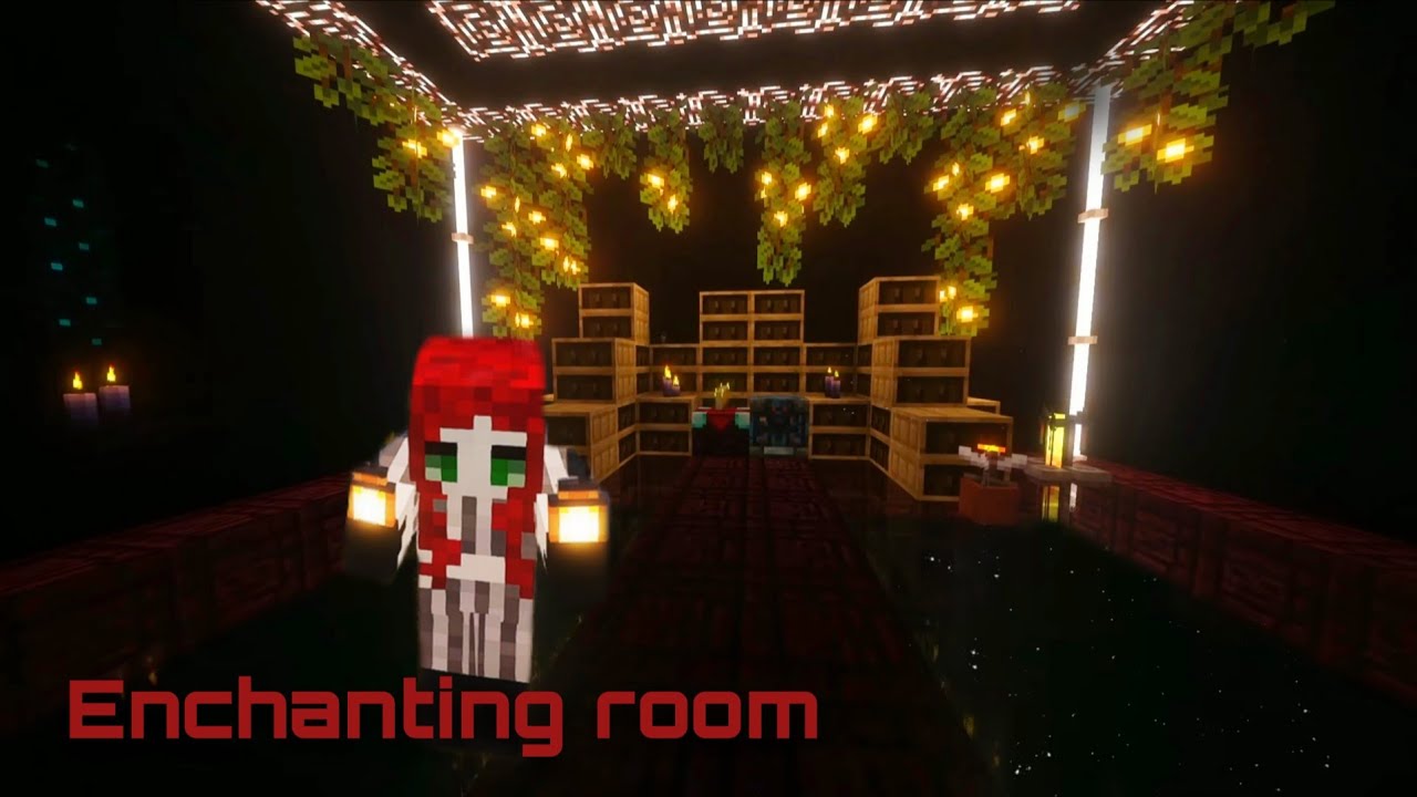 Building a gloomy enchantment room in Minecraft