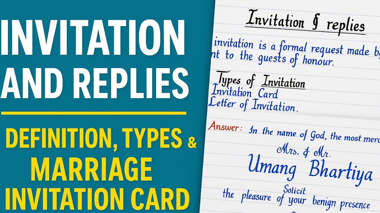 Invitation and Replies | Definition, Types & Marriage Invitation Card Example | Class 12 English
