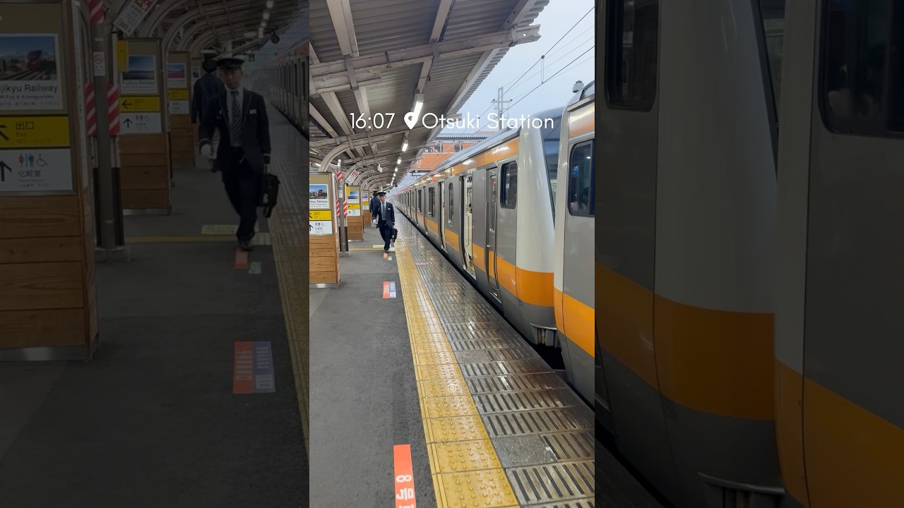 Otsuki Station, Japan 🇯🇵 #japan #otsuki #kawaguchiko #mountfuji #tokyo #Fujikyu