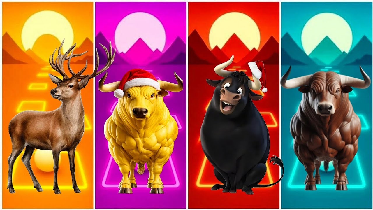 Funny Deer 🐐🆚 Funny Bull 🐂 🆚 Funny Ferdinand 🐃🆚 Funny Bull 🐃🆚 Tiles Hop EDM Rush