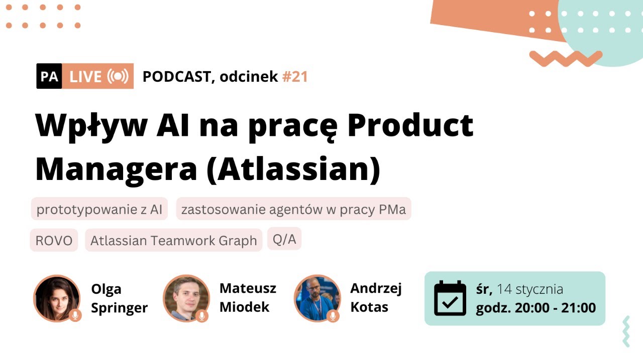 #021: Wpływ AI na pracę Product Managera (Olga, Mateusz, Andrzej z Atlassiana)