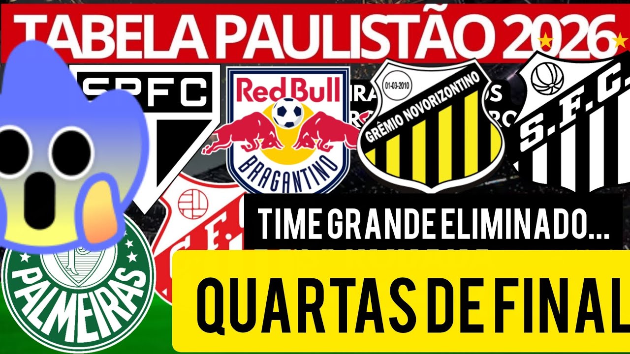 TABELA DE CLASSIFICAÇÃO DO PAULISTÃO 2026 | TABELA DO CAMPEONATO PAULISTA QUARTAS FINAL PAULISTA ⚽🫡🏆