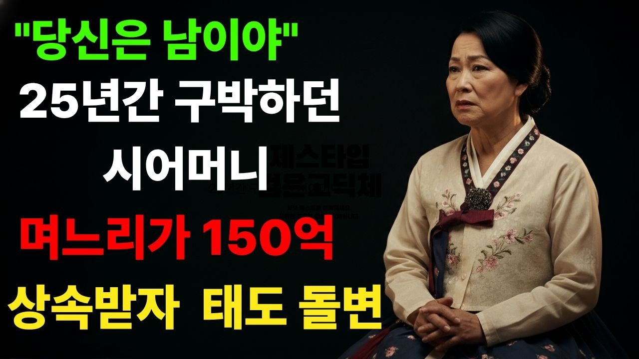 25년 냉대 받던 며느리, 시아버지 유언장에 150억 발견...시어머니 