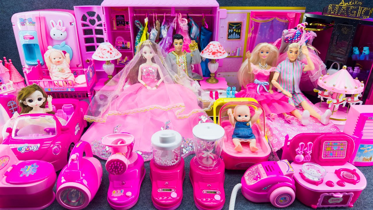 20 Minutes Satisfying Unboxing Barbie Princess Bedroom & Wardrobe Collection | Review Toys