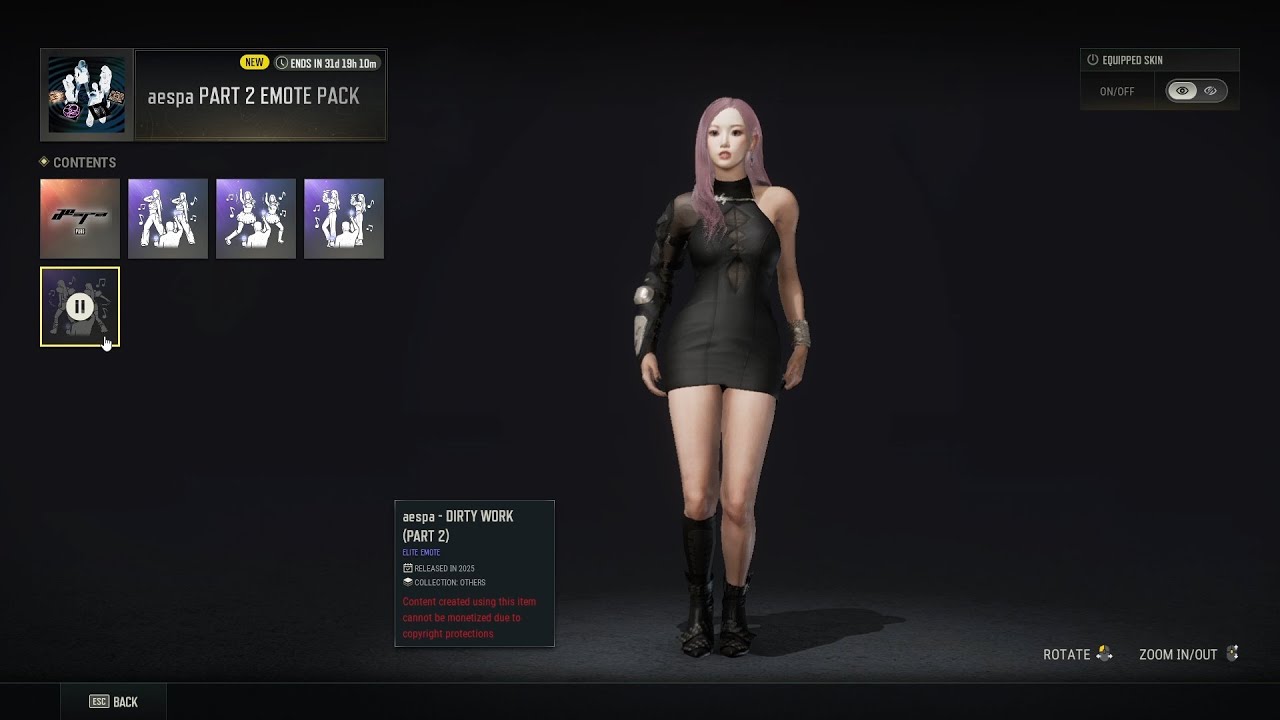 Giselle PUBG x aespa Emote Pack's Showcase