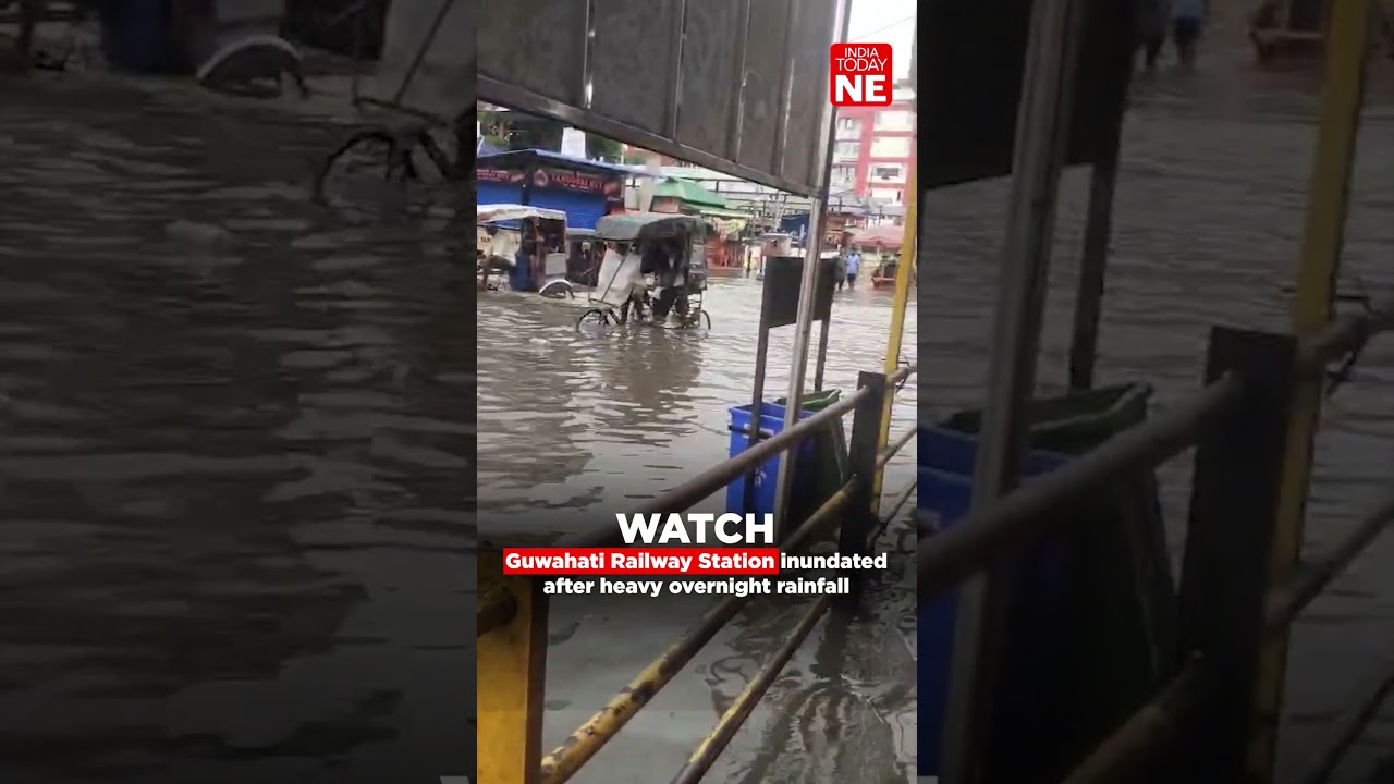 Guwahati Railway Station inundated after heavy overnight rainfall