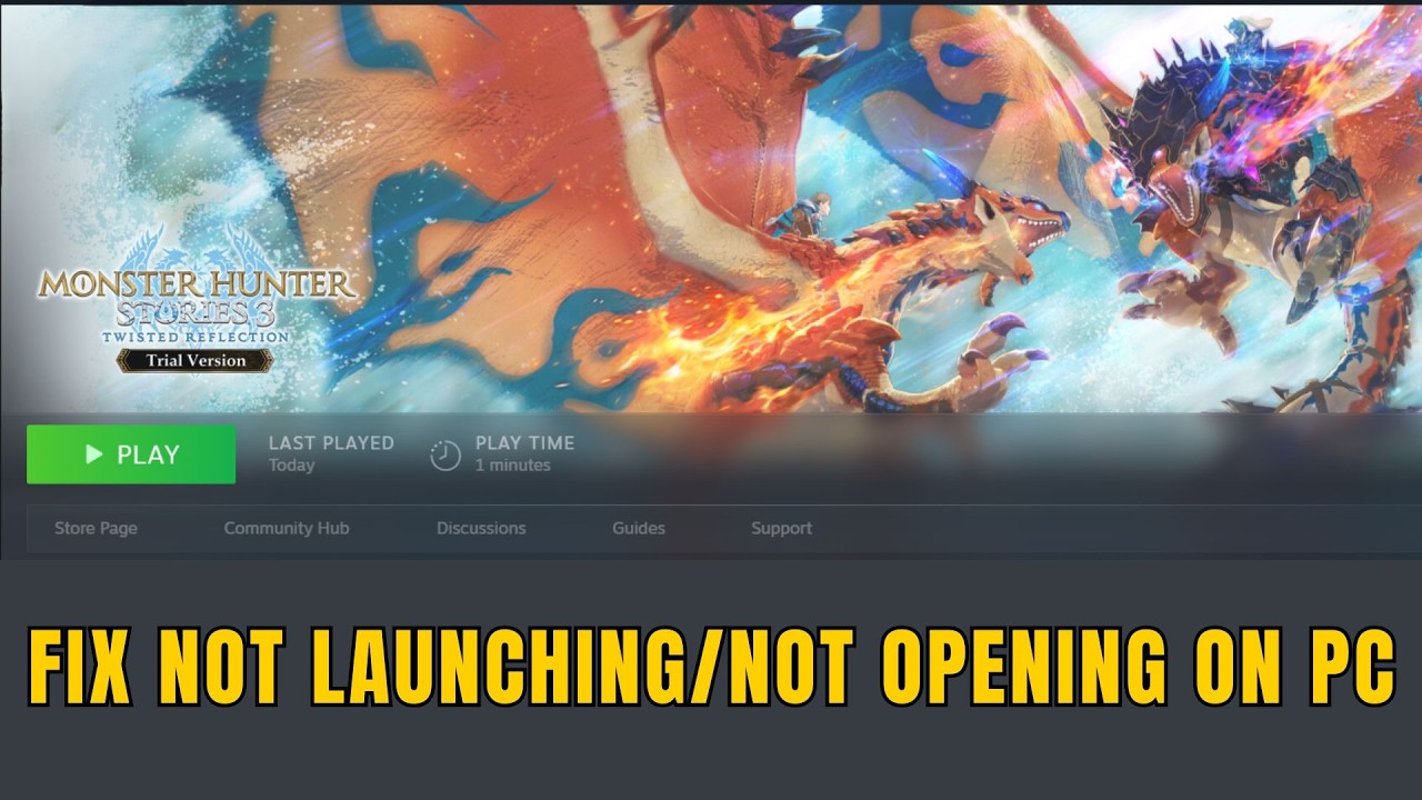 Исправлена ​​ошибка запуска игры Monster Hunter Stories 3: Twisted Reflection на ПК: игра не запу...