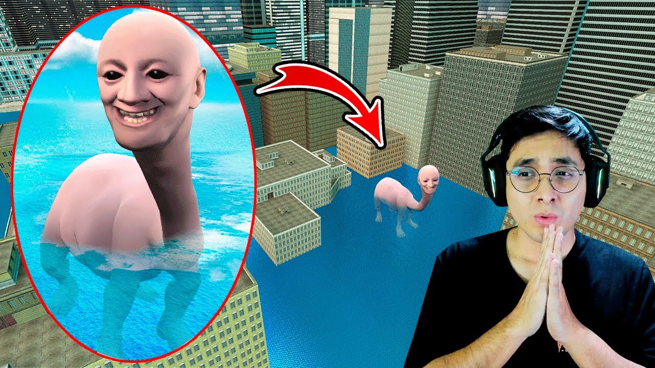 Un DRON capta al MONSTRUO TALASOFOBIA en la CIUDAD INUNDADA - Garry's Mod