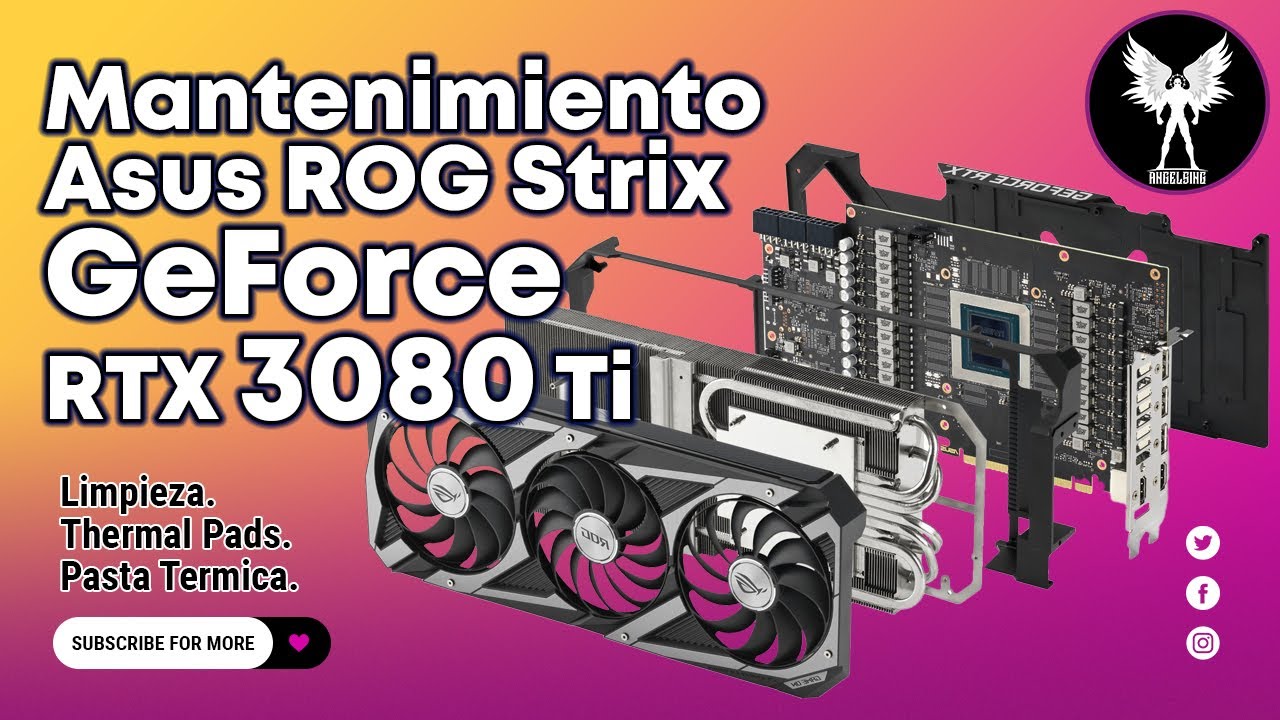 🔧Mantenimiento GPU Asus ROG Strix GeForce RTX 3080 Ti 🚀 Thermal Pad, Pasta Termica. #nvidia #asus