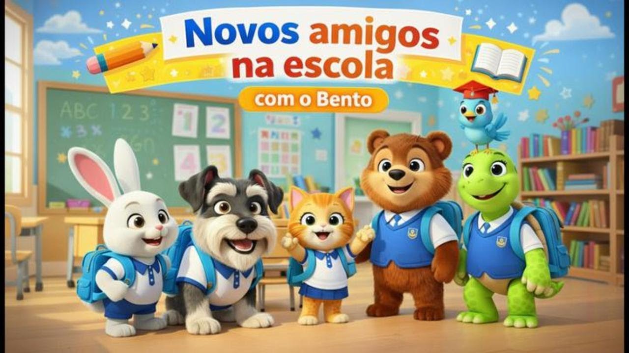 Novos Amigos na Escola com o Bento | Música Infantil